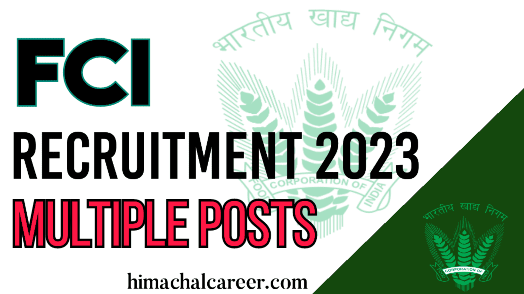 FCI Recruitment 2023 Multiple Posts in the Food Industry