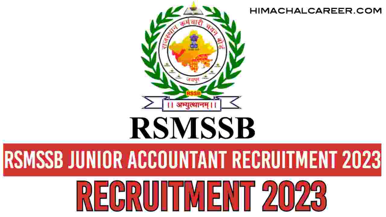 Junior Accountant Recruitment 2023-5388 Vacancy in Rajasthan